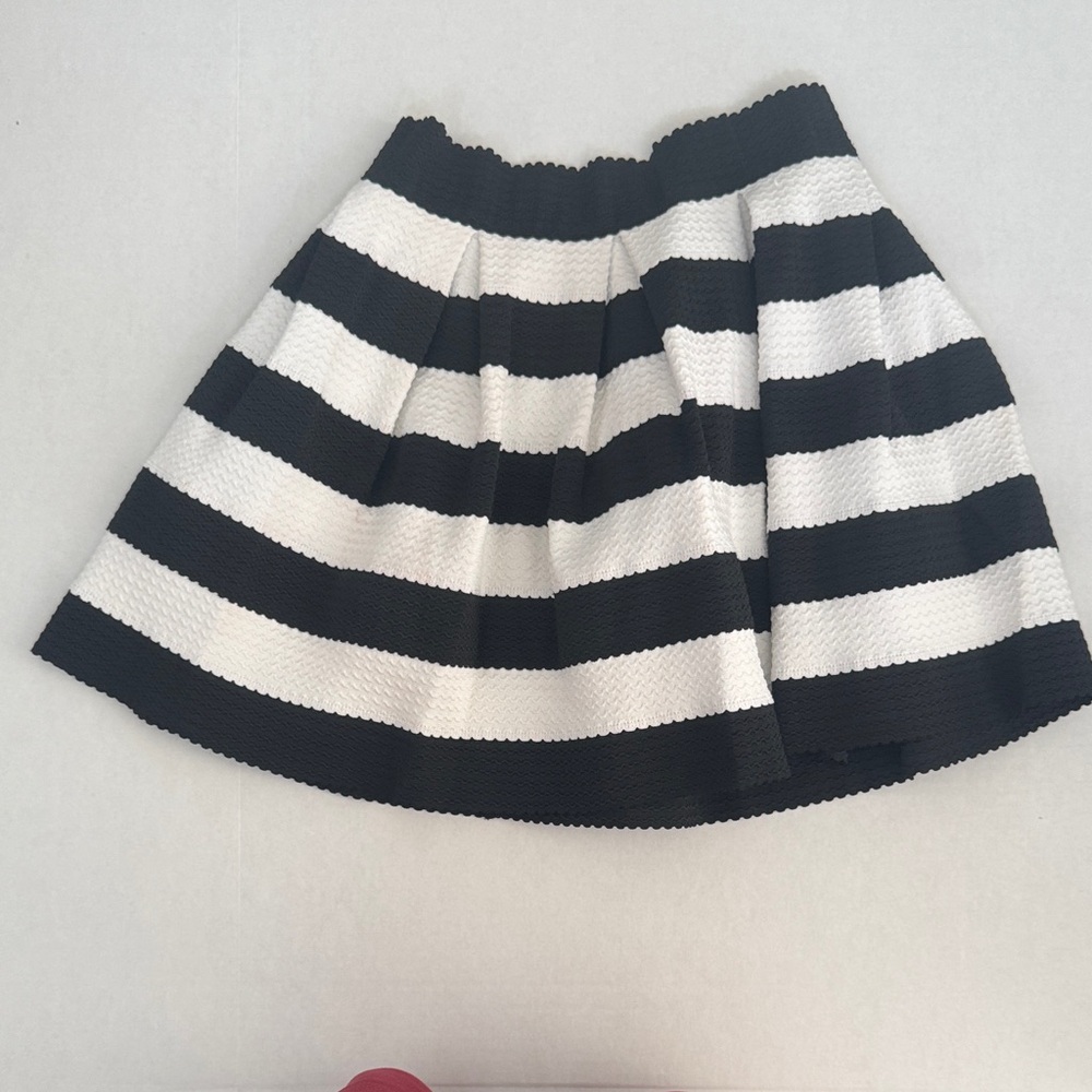 Express Black and White Striped Skirt